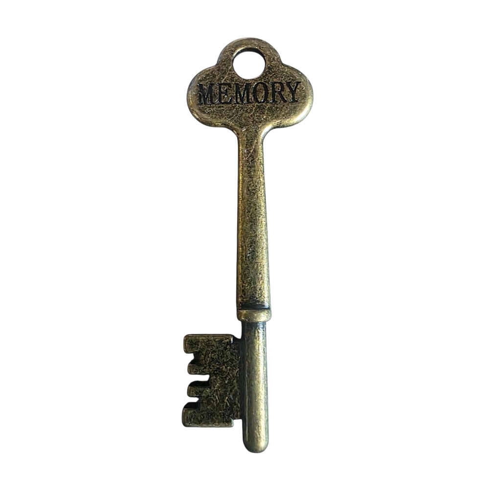 Antique Gold Key Memory Pendant